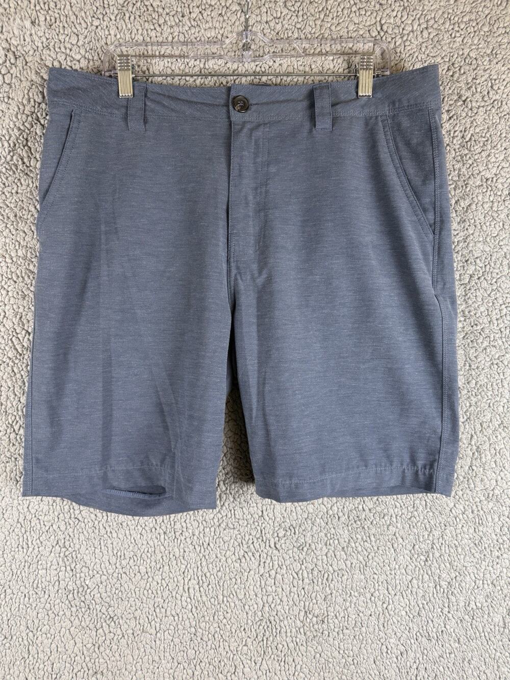 Prana Furrow Shorts Men 35 Blue Gray Casual Walking Hiking Cargo Outdoor